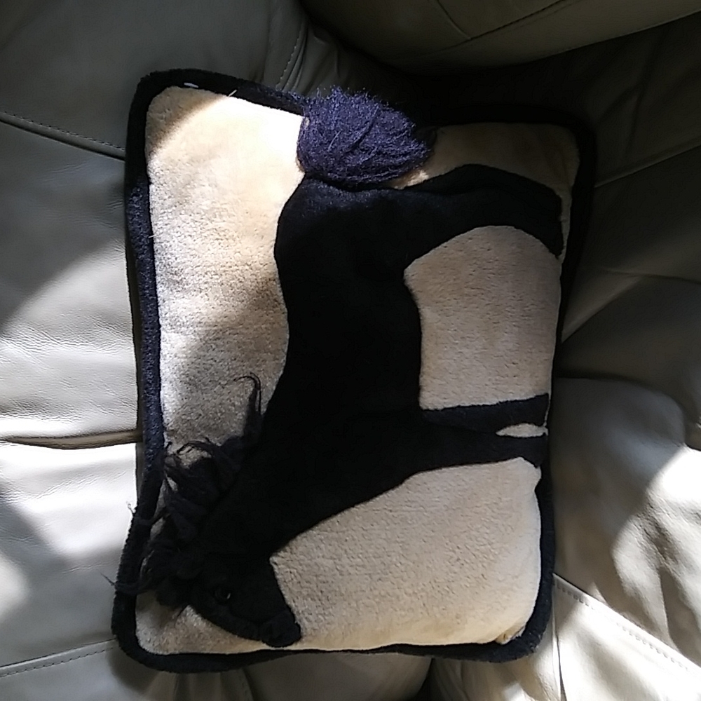 Jada Black Horse Decorative Throw Plush Pillow 16 x 12